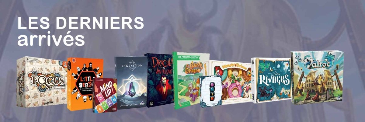 Découvrez les derniers jeux de société de notre boutique - L'Atelier des Jeux