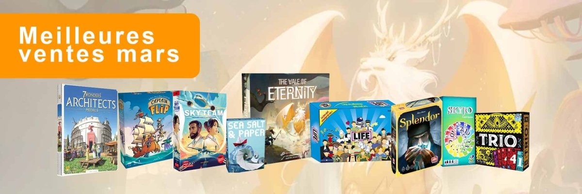 Les meilleures ventes jeux de société mars 2024 - L'Atelier des Jeux