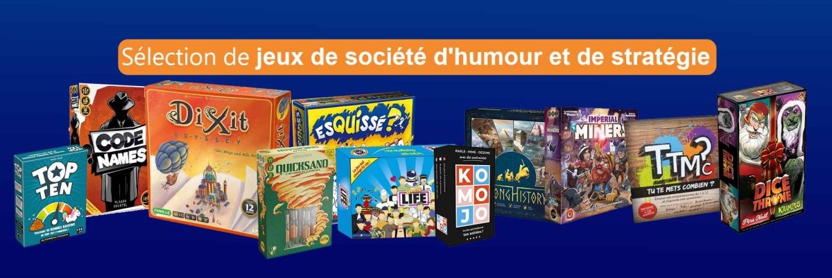 Notre sélection jeux de société d'humour et de stratégie - L'Atelier des Jeux