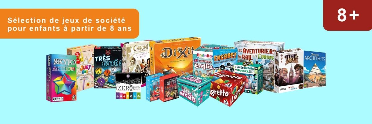 Sélection de jeux de société pour enfants à partir de 8 ans - L'Atelier des Jeux