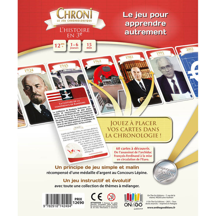 Chroni - L'Histoire En 3ème - Jeu de Société - L'Atelier des Jeux