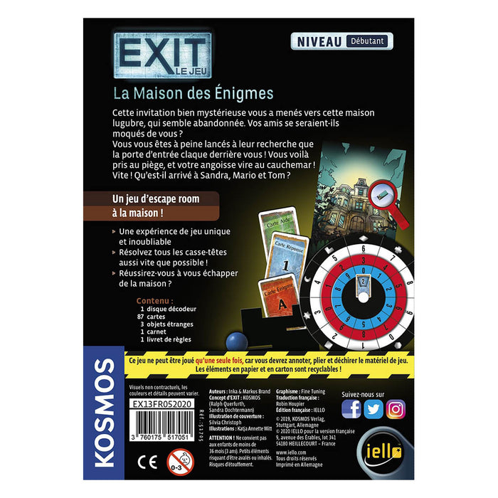 Exit : La Maison Des Enigmes - Jeu de Société - L'Atelier des Jeux