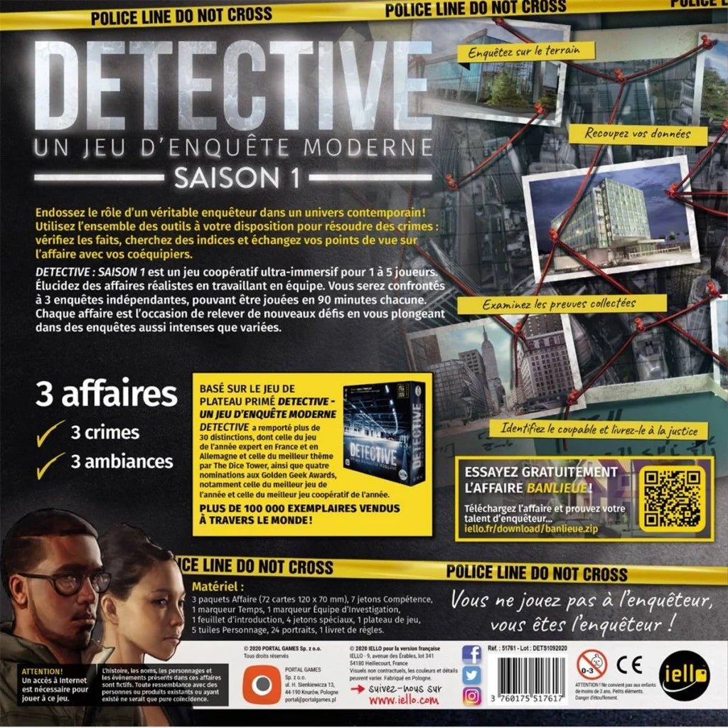 Detective : Saison 1 - Jeu de Société - L'Atelier des Jeux