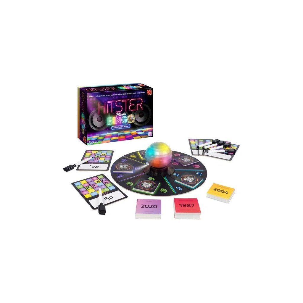 Hitster Bingo - Jeu Musical électronique Avec Boule Disco, 225 Chansons, Pour Soirées Entre Amis Ou En Famille