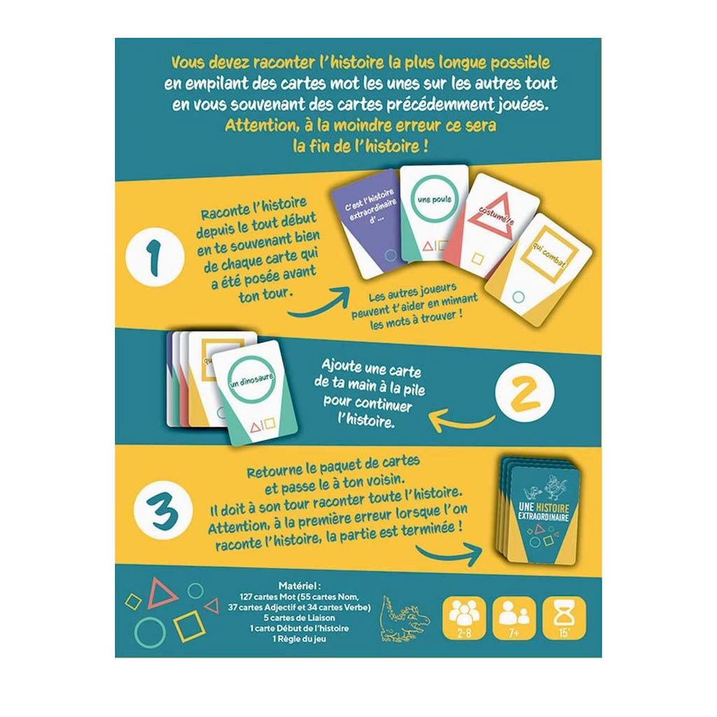 Jeu de société Une histoire extraordinaire - jeu d'ambiance dès 7 ans  - dos boite