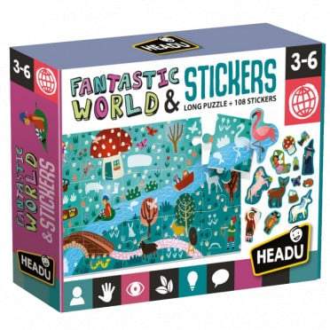 Fantastic World & Stickers - Long Puzzle_Jeu-de-société