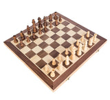 Jeux d'échecs en bois coffret pliable - 30 cm