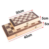 Jeux d'échecs en bois coffret pliable - 30 cm_Jeu-de-société